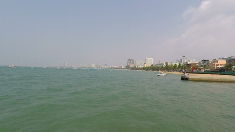 Pattaya, Thailand - Circa March 2018: Coastline of Pattaya
