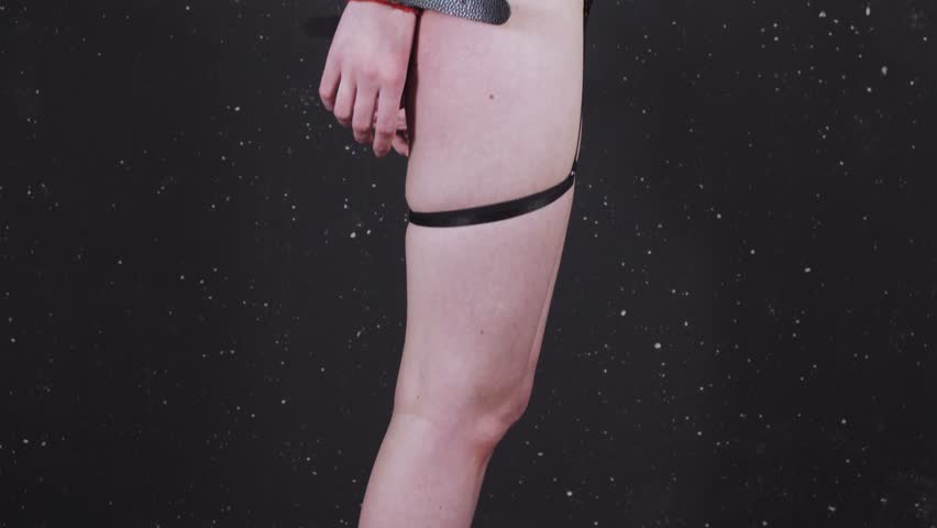 A woman with a beautiful figure in her underwear. She