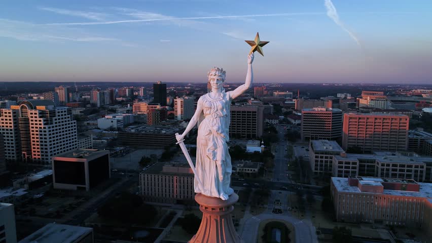 4K Aerial of Austin Texas Capitol