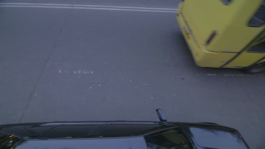 Top view dangerous accident car door open cyclist extremely ride round shaky footage