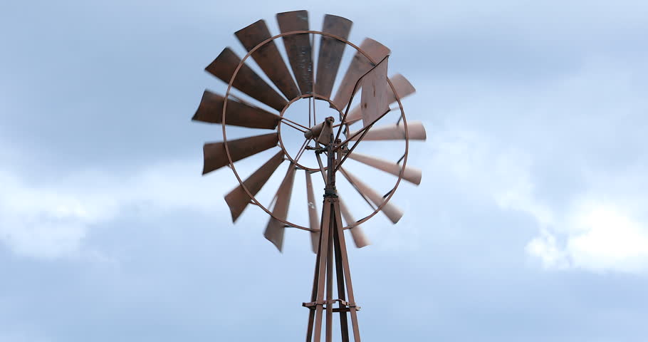 Australian Windmill Stock Footage, Old Farm Windmills
