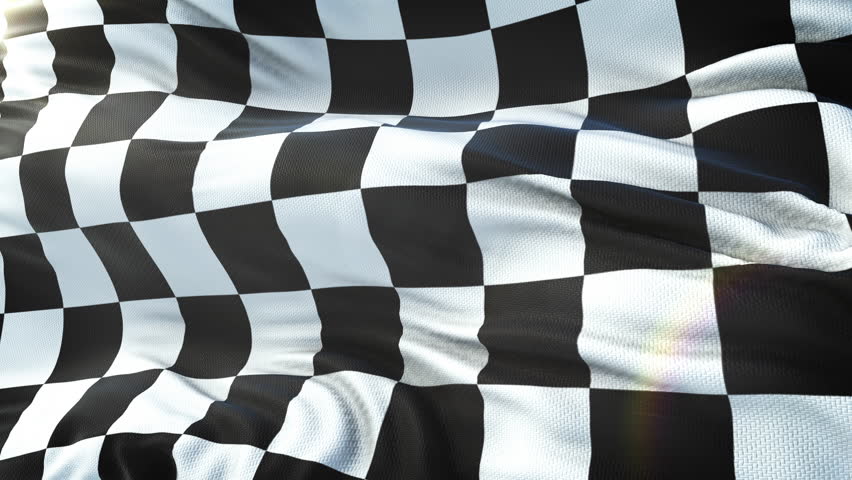 Chequered flag waving on sun. Seamless loop with highly detailed fabric texture. Loop ready in 4k resolution. | Shutterstock HD Video #1010468843