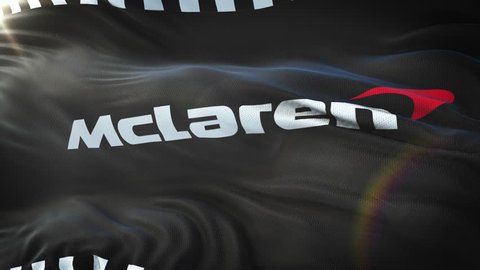 Mclaren flag waving on sun. Seamless loop with highly detailed fabric texture. Loop ready in 4k resolution.