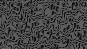 Moving random psychedelic waves. Dark gray screensaver for video. Loop footage.