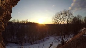 sunset in early spring time lapse video 4k