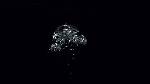 water bubbles on black background hi speed