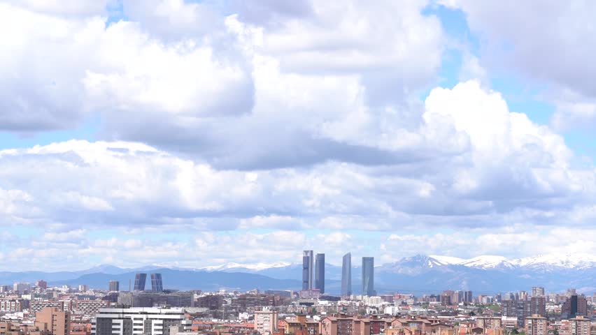 Time lapse of the city of Madrid Spain

