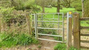 English countryside gate opens - (reverse clip)