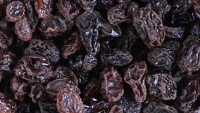 close up raisins rotation.