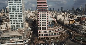 Tel Aviv promenade 4k aerial drone footage 
