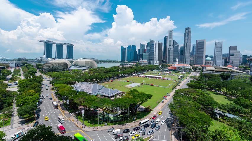 Singapore city skyline of business district downtown in daytime. | Shutterstock HD Video #1010518634