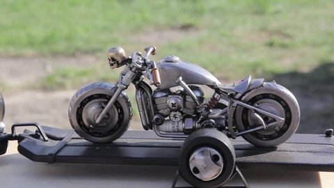 toy metal motorcycle close-up