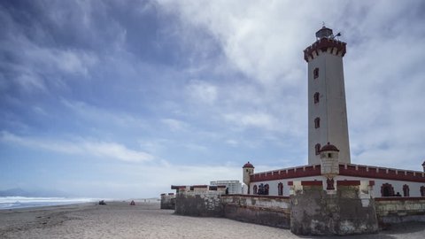 High quality 4k time-lapse of lighthouse on La Serena, Chile