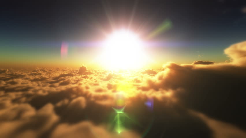 clouds above fly sunset 4k