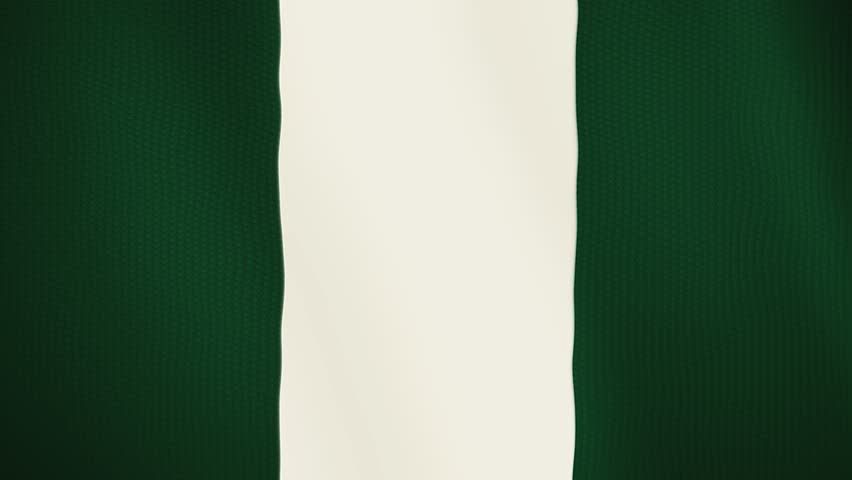 Nigeria flag waving animation. Full Screen. Symbol of the country.