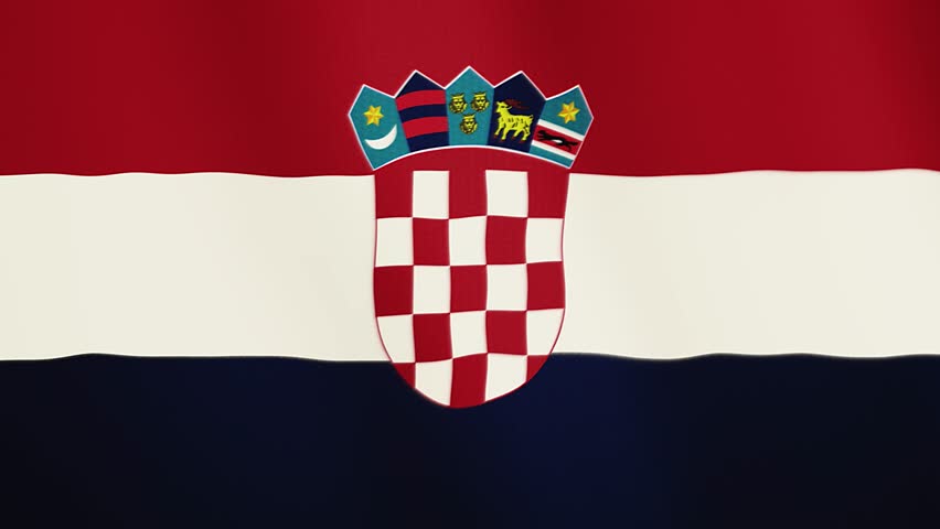 Croatia flag waving animation. Full Screen. Symbol of the country.