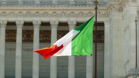 Flag of Italy blowing in the wind
