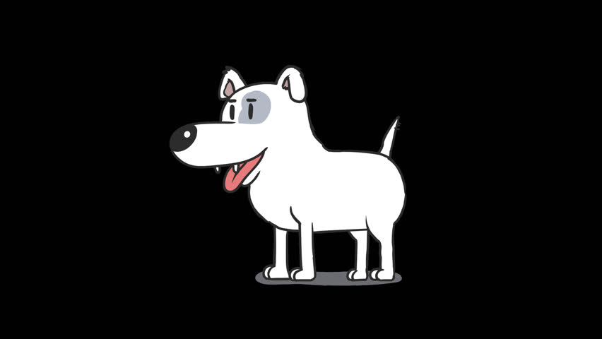 cartoon dog stands,sits and barkling animation  pack, black color is png alfa channel. Just paste MOV  file in your project Royalty-Free Stock Footage #1010558981