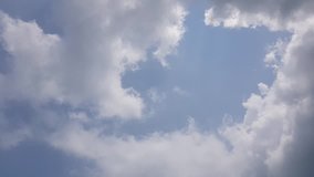 Time-lapse blue sky with white clouds