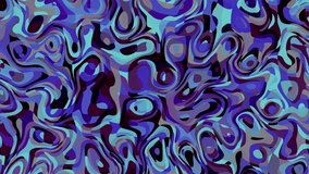 Moving random psychedelic wavy texture. Transform abstract curved shapes. Looping footage.