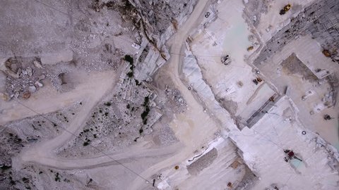 Carrara marble quarry aerial shot