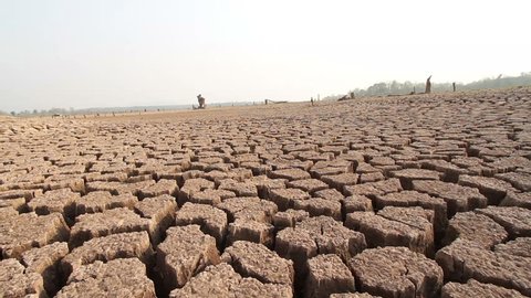 Water crisis, River dried cause Drought.  Climate change at Asia on summer season