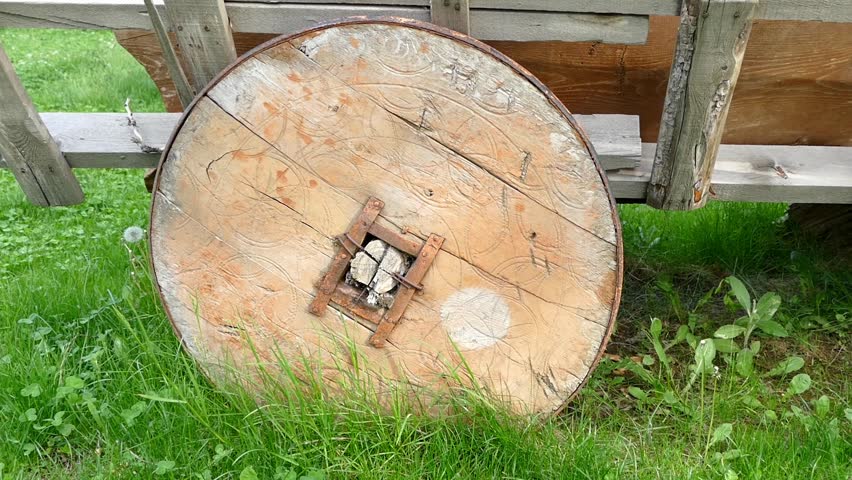 old tumbrel wheel