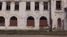 ruined building with broken windows video full hd