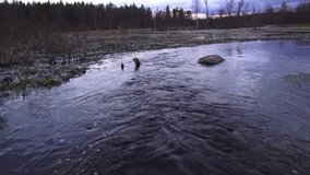 Thaw and river movement in spring. Video full hd