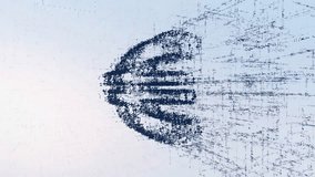 Intro animation sign euro. Abstract money consisting of software code in a bright space - Powered by Shutterstock - Get 15% off with code: PIKWIZARD15