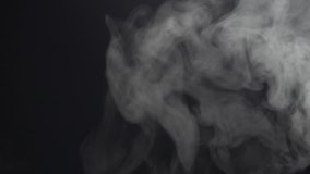 HD (High Definition) video clip background of super slow motion flowing active white cloud, fog, gas and smoke from beginning until end with empty copy space for text and content  