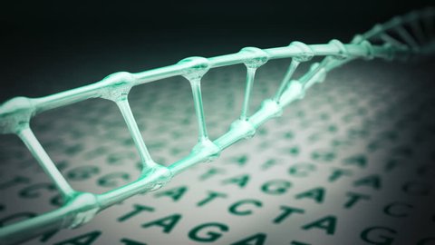 Looped DNA spiral over CGTA letters