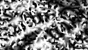 Moving random wavy texture on blur surface. Transform abstract curved shapes. Looping footage.