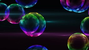 Colorful Disco Balls Background. Loop 