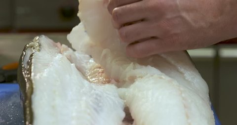 fish cut (cod) by a great chef