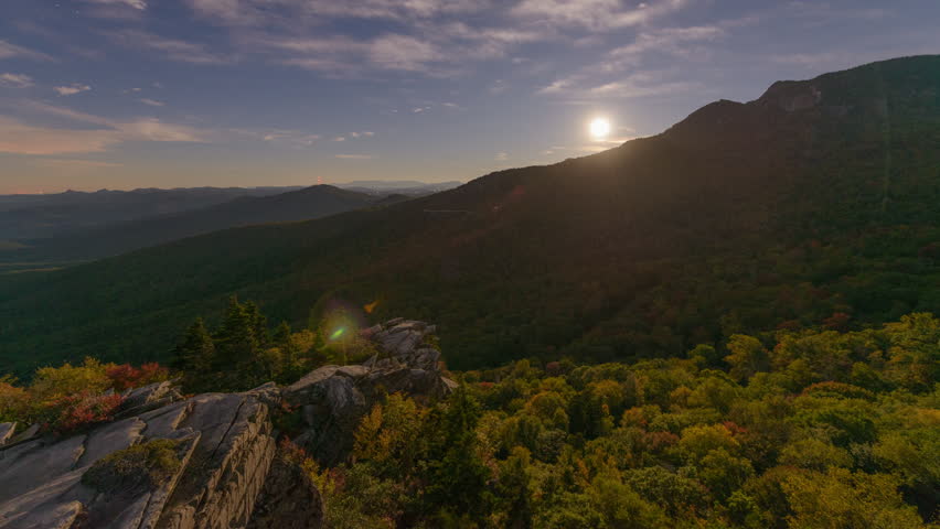 Blue Ridge Mountains landscape at Linn Cove Viaduct and Grandfather Mountain.