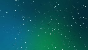 Dark blue night sky animation with green northern lights and flickering stars.