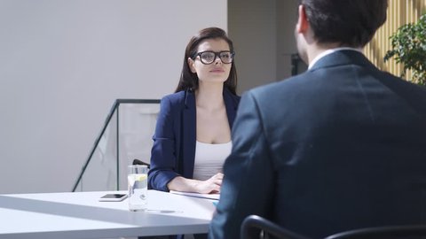 Job interview recruiter asking questions