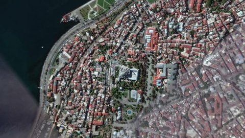 Earth Zoom In Zoom Out Sultan Ahmet Mosque Istanbul Turkey