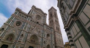 Florence, Italy. The Duomo Cathedral in a timelapse Hyperlapse video