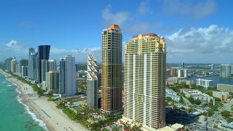 Aerial Sunny Isles Beach Miami Dade Florida USA 4k