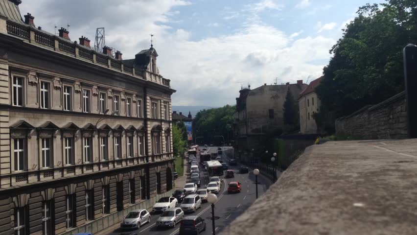 Traffic at the Europe city, Bielsko Biala, Poland