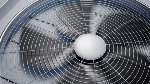 Looping animation of rotating HVAC cooling ventilation unit.