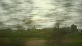 Window View from Train, Car or Bus, 4k video 3840X2160, No edit, No Color Correction