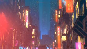 Sci fi futuristic city at night with aerial city traffic and peoples - Powered by Shutterstock - Get 15% off with code: PIKWIZARD15