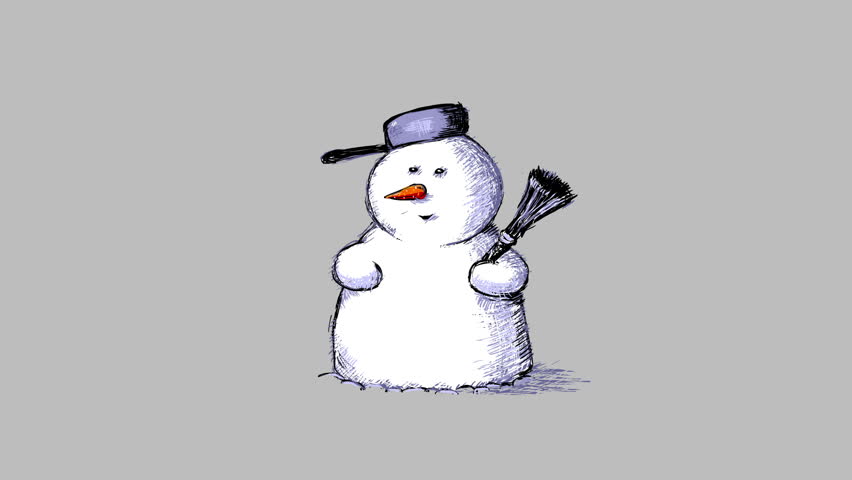 Frightened melting snowman. The end of winter. Spring is coming. Everybody is happy, but not a snowman. Royalty-Free Stock Footage #1010814191
