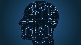 4k Brain head connect chip circuit digital lines,people expanding thinking AI artificial intelligence creative science symbol art animation. cg_04956_4k - Powered by Shutterstock - Get 15% off with code: PIKWIZARD15