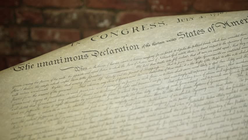 USA declaration of independence de-focus
