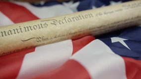 Close up spinning flag and declaration of independence - Powered by Shutterstock - Get 15% off with code: PIKWIZARD15
