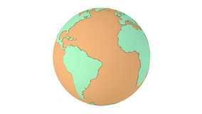 
Orange Earth on a white background. Rotate animation. 3D render.